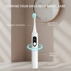Sonic Electric Toothbrush for Adults, High Frequency Vibration, Whitening & Deep Clean, Rechargeable Toothbrush with Smart 2 Minute Auto Timer, Plaque Removal for Sensitive Gums, Waterproof Oral Care