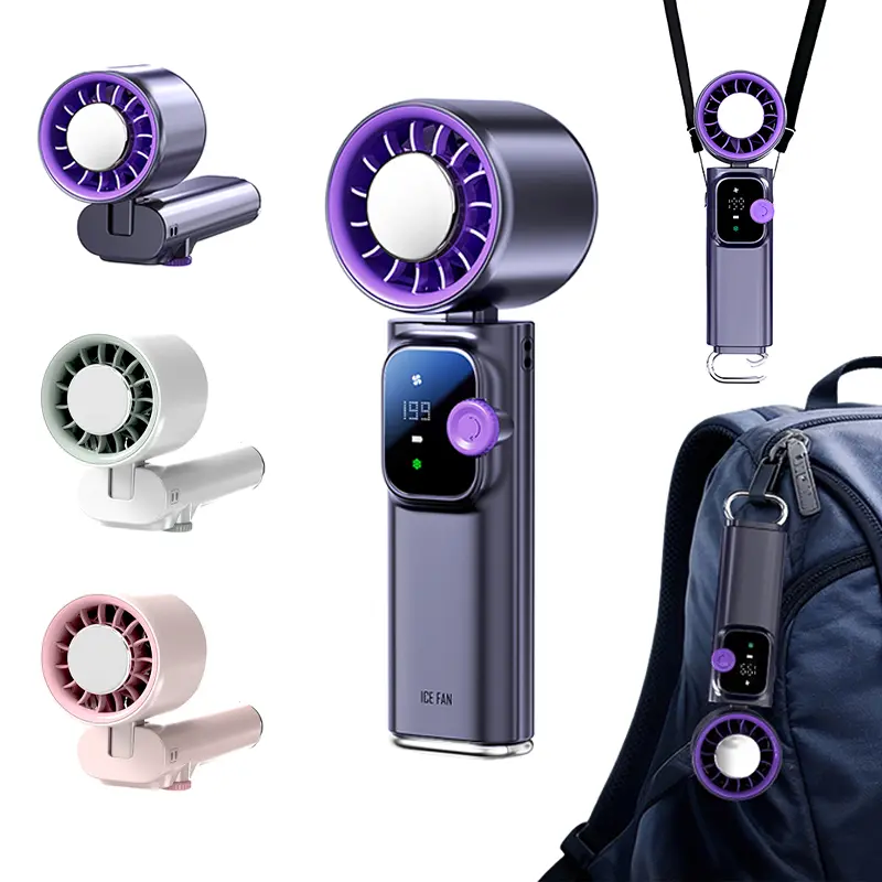 Portable Handheld Turbo Fan, 199 Gear Wind, Battery Operated, Up to 12 Working Hours, 3 IN 1 Hand Fan for Outdoor Activities, Travel, Beach