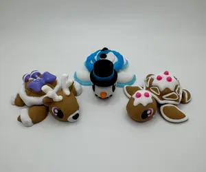 3D Printed Christmas Turtles • Reindeer Turtle • Snowman Turtle • Gingerbread Turtle