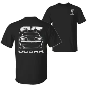Men's Short-Sleeve Oversized Gym T-Shirt - SVT Cobra Snake Vintage Graphic, Retro Muscle Car Heavy Cotton Streetwear, Car Enthusiast Gift