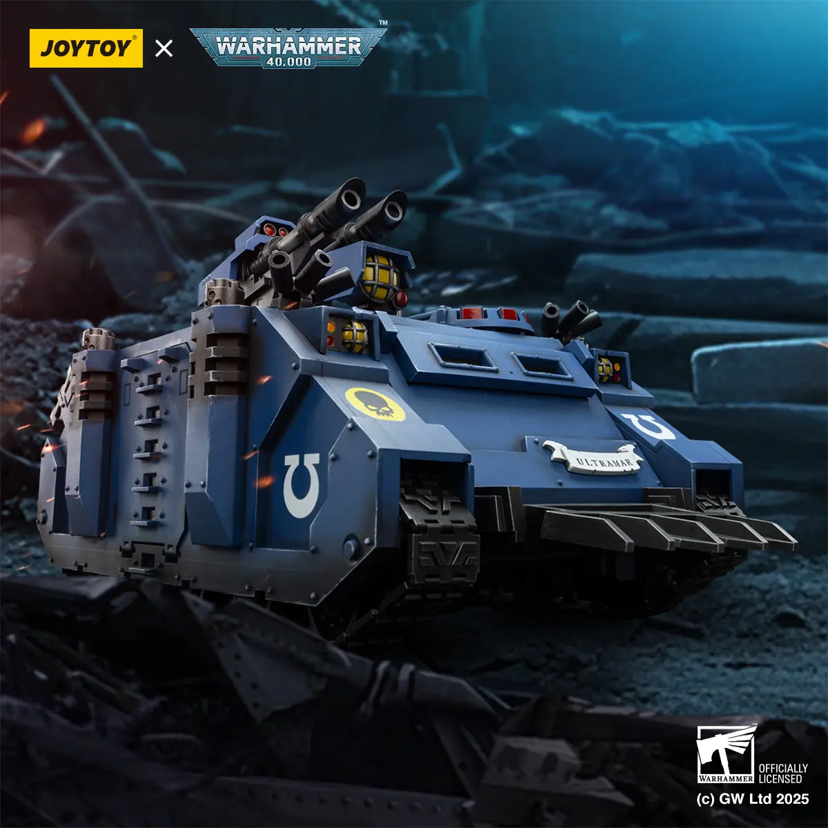 JOYTOY 1/18 Warhammer 40K Action Figures Ultramarines Razorback with twin lascannon JOYTOY 1/18 Warhammer 40K Action Figures Ultramarines Razorback with twin lascannon