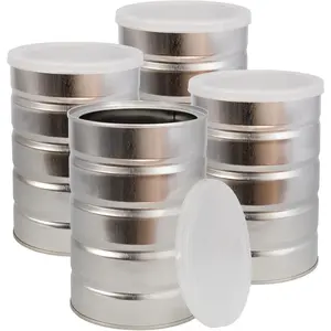 Empty Coffee Cans (4-Pack); Metal Cans for Kitchen Storage, Coffee Packaging and Arts & Crafts