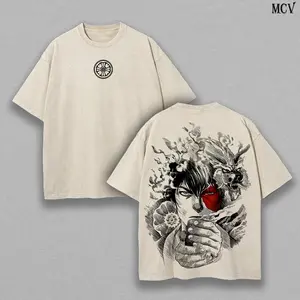 Zuko Avatar The Last Airbender Anime Double Printed Vintage Washed Tee Unisex Oversize Heavyweight Cotton T-shirt for Anime Fans and Love