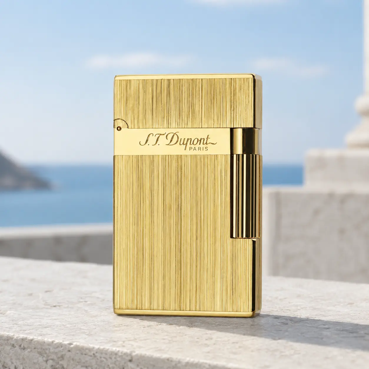 [Double Flame] DPT Gold Brushed vintage Lighter (NO FUEL) 140g best Ping gift for him Precious Durable