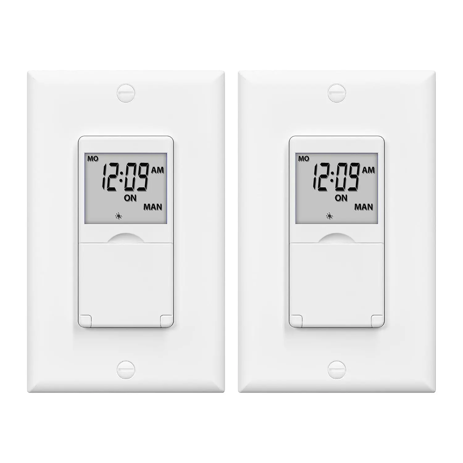 7 Day Programmable in-Wall Timer Switch for Lights, Digital Light Switch Timer Indoor, Single Pole and 3 Way (Compatible with SPDT) Both Use, Neutral Wire Required, No Backlight, ETL Listed