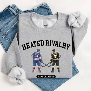 Heated Rivalry Hockey Shirt Secret Names Jane and Lily Shirt Sports Drama Gift Dual Logos Boston Raiders Montreal Metros Shane and Ilya Unisex Oversized Sweatshirt 100% Soft Cotton