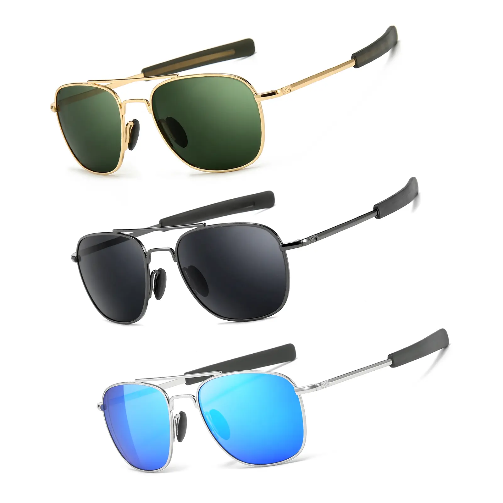 Gold/Dark Green+Gunmetal/Gray+Silver/Blue Mirror