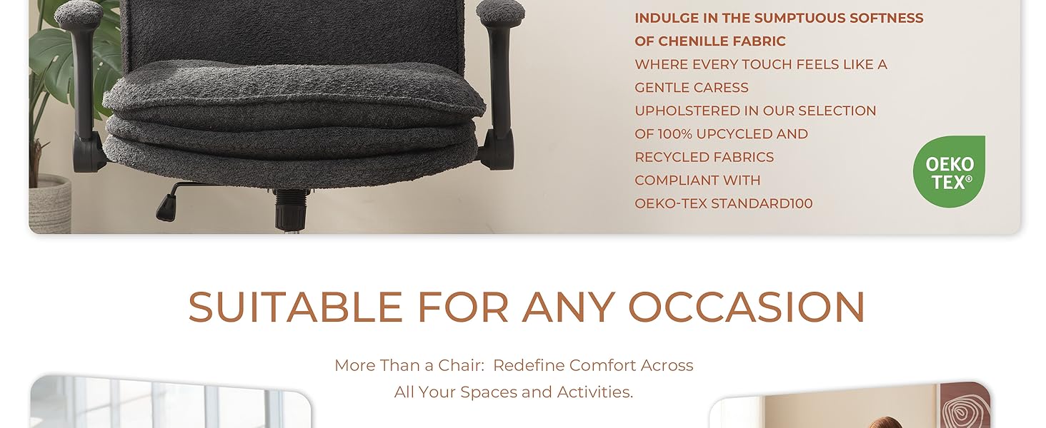 [Spring Glow Up] Extra Large Criss Cross Chair, Oversized Chair with Adjustable Flip-up Arms and Wheels, Comfort Ergonomic Office Desk Armchair with 3 Layer Cushions, Wide Seat Vanity Chair for Home Office, Living Room, Bedroom