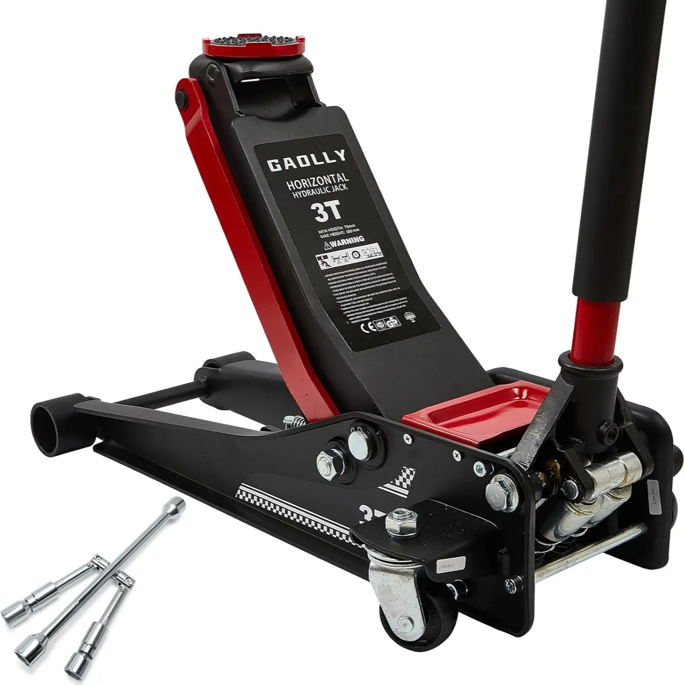 3T floor jack with cross wrench