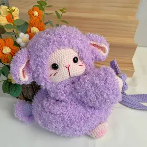 Handmade Crochet Fluffy Sheep Bag - Adorable Phone Purse, Crossbody Bag, Doll Backpack - Unique Gift for Girls & Teens