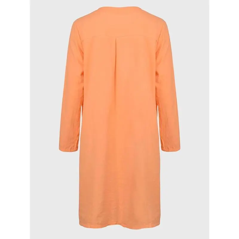 white christmas dresses Audrey Dress #4 Shirt Collar 3/4 Sleeve Midi Length Cotton Musola (Gal main image 1