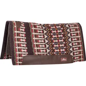 Classic Equine 1" 32"X34" Wool Top Saddle Pad- Coffee/Moss Green
