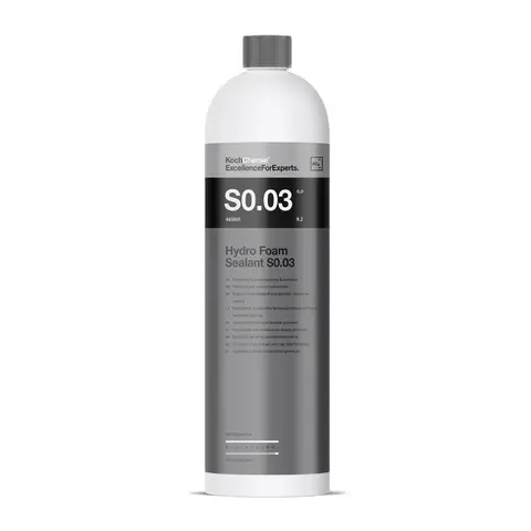 Koch Chemie Hydro Foam Sealant S0.03 1L Liquid Car Paint Care Product, Hydrophobic Properties, High Dilution Efficiency for Sprayers & Foam Lances, Safe on Surfaces (Paint, Glass, Exterior Plastics), Fast Dry, Quick Wash Rinse-Off Gloss Protection