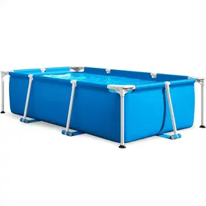 Rectangular Frame Above Ground Outdoor Home Backyard Splash Swimming Pool With Flow Control Valve For Draining