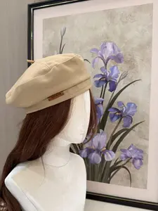 Women's Vintage Beret Hat, Classic Plain Painter Cap, Lightweight Fall & Winter Matching Fashion Accessory, Unisex Casual Fitted Design