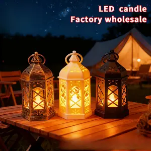 4-Pack Old World European Style Candle Lanterns, Outdoor Camping Night Light, Ideal for Wedding Party Decorations