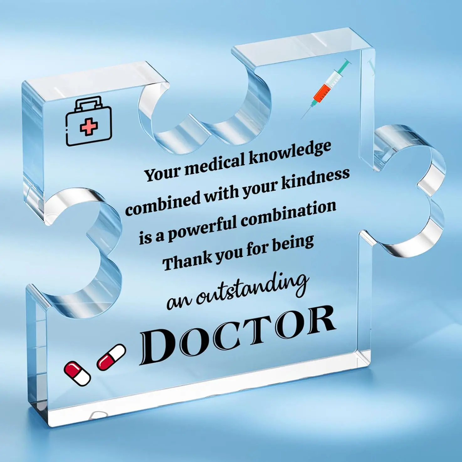 Unique Doctor Appreciation Gifts for Vet Tech Week, National Doctors Day Retirement Obgyn Gifts for Doctors Home Office Decor Acrylic Puzzle Plaque