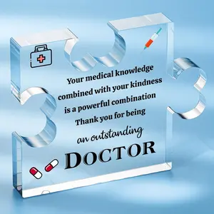 Unique Doctor Appreciation Gifts for Vet Tech Week, National Doctors Day Retirement Obgyn Gifts for Doctors Home Office Decor Acrylic Puzzle Plaque