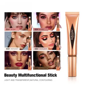 Multi Purpose Cosmetic Pen, Hexagonal Cap, High Gloss Cosmetic Pen, Powder Blusher Pearl Light Brightening Cosmetic Stick, Facial High Gloss Fine Flash Cosmetic Plate, Natural Brightening Contour, Facial Decoration, Highlighter Makeup, Beauty Highlighters