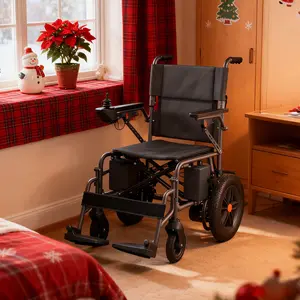 65pounds,Left/Right Hand Switchable Foldable Electric Wheelchair for Elderly 24V Lead Acid Battery 12 Inch Solid Inflatable Tires All Terrain 15km Range Healthcare Black Mobility Aid