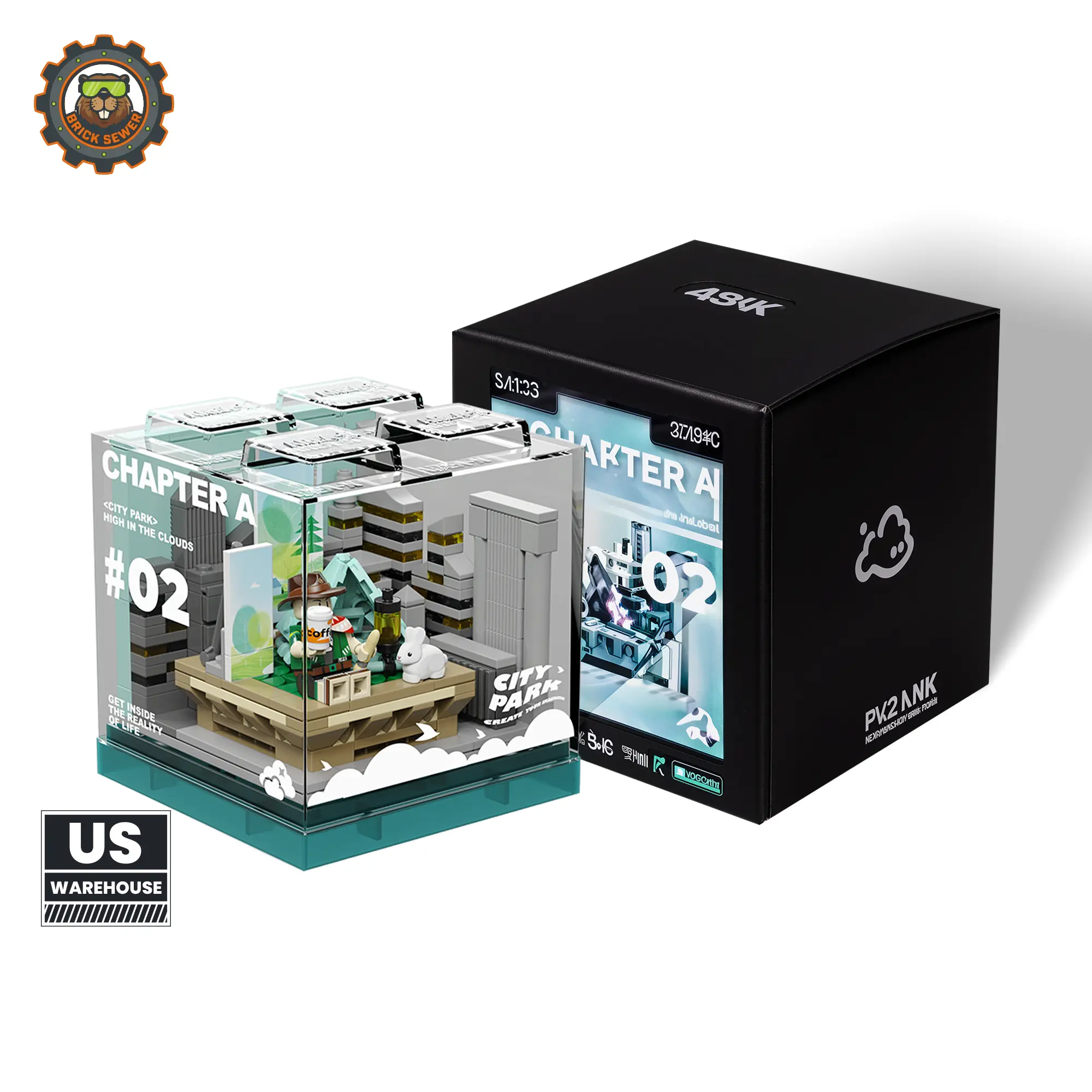 City Park Brick Building Set | X-BOX Gen-Z Mini Urban Diorama Model | Aesthetic Desk Decor Collector Display Gift