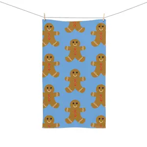 Slightly Subtle Gingerbread Cookie Hand Towel, FDT Holiday Kitchen Decor, Christmas Gift