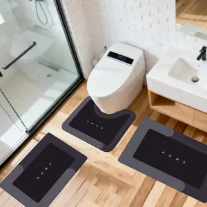 Non-Slip Bathroom Mat Set of 3Counts Water Absorbent Rug for Bathroom LivingRoom Kitchen Laundry Home Decor HygienicEnvironment Restroom Accessories -Toilet bathroom floor mat