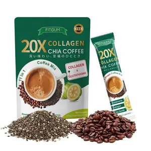 FITGUM 20X Collagen Chia Coffee - 11 in 1 Coffee Mix (10 Sachets x 12g)
