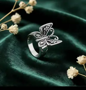 Sterling Silver Mariposa Ring Electroform Jewelry-Size6-10inch