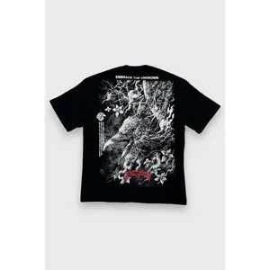 "VEIL OF THE UNKNOWN" PREMIUM OVERSIZED TEE - BLACK
