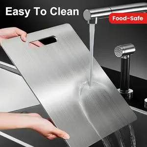 2025 Stainless Steel Double-Sided Premium Cutting Board - Cost-Effective, Durable, Easy to Clean, Safe Multi-Functional Kitchen Tool with Modern Surface, Thickened Fruit and Vegetable Chopping Board, Perfect for Kitchen and Dining Table, Cutting Board Fo