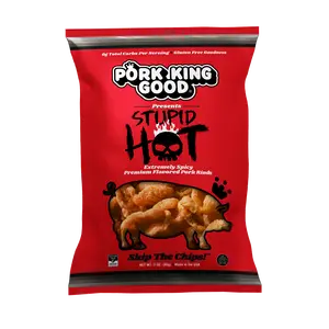 Pork King Good Stupid Hot Pork Rinds - 3 oz