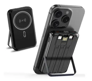 Alpha Digital 10000mAh Magnetic Powerbank withBuilt-in Cables