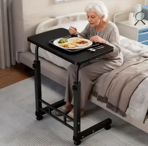 New Upgraded Three-Tier Rolling Adjustable Desk - Height Adjustable, 360° Rolling Casters,  Adjustable Computer Desk, Rolling Desk, Home Desk - Sturdy and Durable, Space Saving.