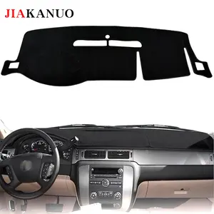JIAKANUO Dashboard Cover Mat for 2007-2014 Chevrolet Tahoe Suburban/GMC Yukon XL&2007-2013 Chevy Avalanche Silverado 1500 2500 3500 LTZ/GMC Sierra SLT Denali Accessories Upgrade  black polyester Dash Cover