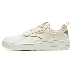 Erke Women's Low-Top Canvas Sneakers - Slip-Resistant, Durable Casual Walking Trainers Footwear (White & Orange) - Maison Mihara Verifiable with Global Authentication Credentials