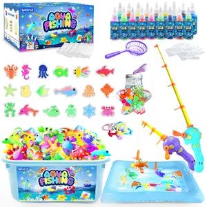 BEIREG Magic Water Elf Toy Kit - 19 Color & 18 Animal Molds, 300ml Clear DIY Gel, Glow-in-the-Dark & Sparkling Gel Make Your Own Squishies, Water Craft Toys Gift for Kids Boys Girls Ages 5-12 creative art dolphin sewing