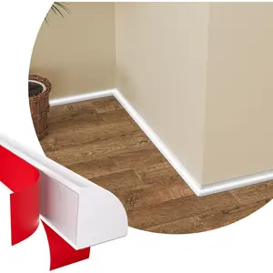 Flexible Quarter Round Molding - 158 Inch Peel and Stick Rubber Quarter Round Trim, Self-Adhesive Bathtub Edge Trim Molding, Suitable for Wall Edge, Floor Corner, Staircase Cabinet Edge (White)