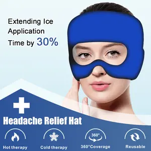 Migraine Relief Cap, Gel Ice Headband, Relieves Tension, Puffy Eyes, and Stress Relief. Suitable for Resting at Home, Before Bed, and Office Use