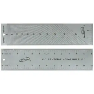 iGaging Dual-Sided Stainless Steel Center Rule, 12"x3" Inch-Unit Hand Measuring Tool with 0-50° Marking, 16th/32nd Rule for Precision Tasks
