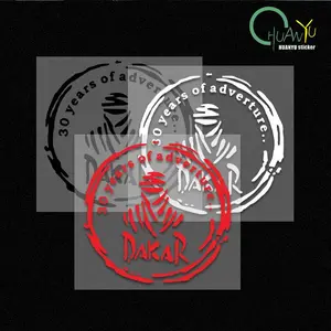 Reflective car sticker; Dakar adventure trip personalized car sticker; Dakar car fuel tank and bonnet sticker