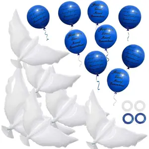 26 count Blue Memorial Funeral Remembrance Balloons and 41.3 Inch Biodegradable Peace  Balloons for Release in Sky,Condolence, Funeral, Anniversary, Memorial