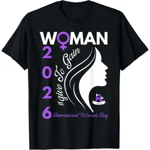 'S & 'S Short  100% Cotton  Unisex International Women’s Day 2026 March 8 Empowering Women T-Shirt