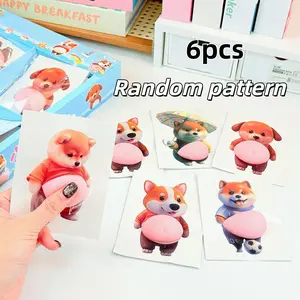 6pcs Creative Fat Belly Pet Dog Anti-Collision Stickers, 3D Silicone Soft Belly, Stress Relief for Kids & Adults, Suitable for Laptop, Phone, Car, Car Decals, Car Decorative Sticker