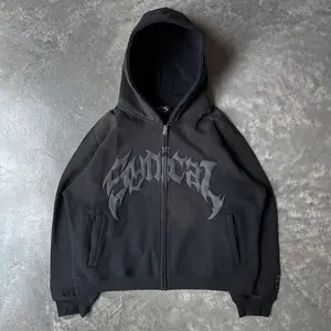 2026 New Arrival American Retro Zipper Sweatshirt, Gothic Letter and Star Printed Hoodie, Casual Jacket for Trendy Men