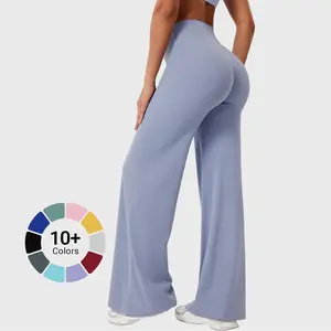 Leggings High-Waist Straight-Leg No Front Seam Buttery Soft Gym Yoga Pants for Women Fitness Tights