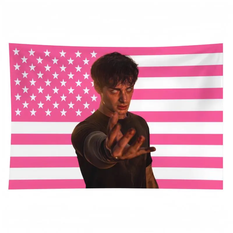 Stranger Things Fabric Rectangular Photo Tapestry - Modern Stripe Flag Theme Banner, Home Decor for Living Room, Boyfriend Gift