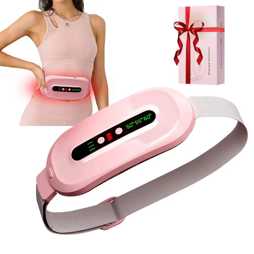 Portable Heating Pad, Cordless Heating Pad for Period Cramps with 3 Heat Levels and 3 Massage Modes, Electric Fast Heating Waist Back Christmas and Halloween gifts