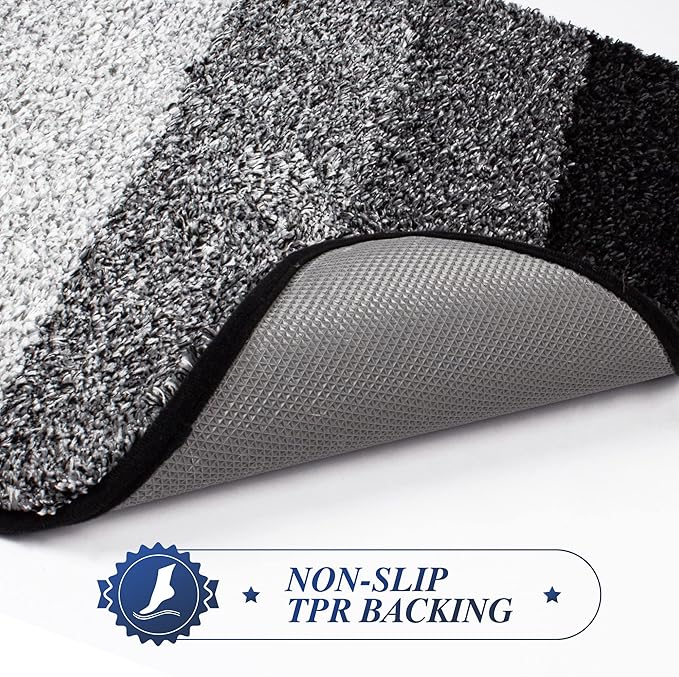 3PCS Soft Gradient Cashmere-like Bathroom Mat Set, Ultra-fine Fiber Super Water Absorbent Shower Rug, Non-slip U-Shaped Toilet Mat, Quick Dry Machine Washable