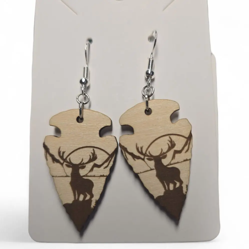 240) Arrowhead Deer Earrings!